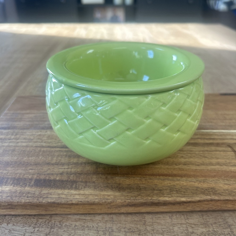 Tastefully Simple Dip Chiller Bowl Set 2 PC Lime Green Summer Picnic 4" x 5.5"